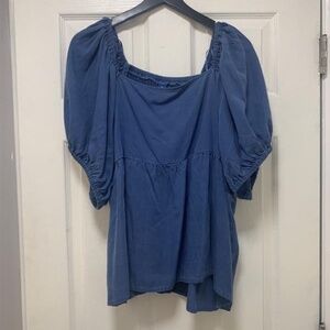 Old Navy Puff Sleeve Babydoll Top - XXL Chambray